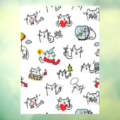猫おもしろい、ミルク、魔法。 ウィンドウサイン (シート3)