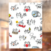 猫おもしろい、ミルク、魔法。 ウィンドウサイン (シート2)