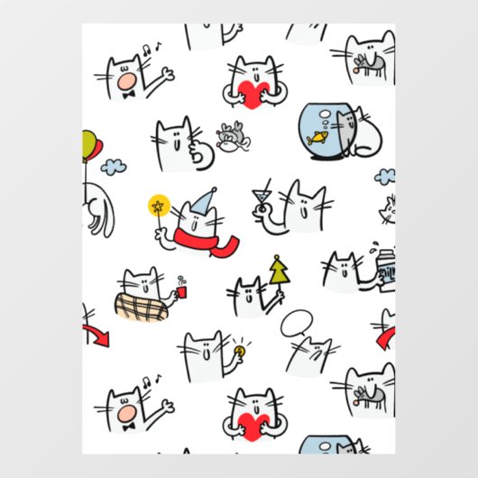 猫おもしろい、ミルク、魔法。 ウィンドウサイン (シート)
