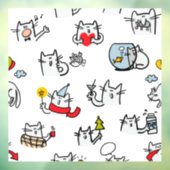 猫おもしろい、ミルク、魔法。 ウィンドウサイン (シート3)