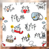 猫おもしろい、ミルク、魔法。 ウィンドウサイン (シート2)