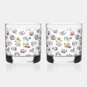 猫おもしろい、ミルク、魔法。 ウイスキーグラス (裏面)