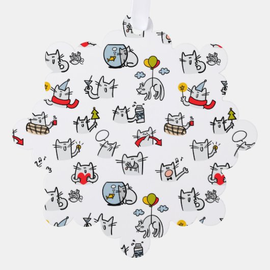 猫おもしろい、ミルク、魔法。 オーナメントカード (正面)