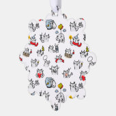 猫おもしろい、ミルク、魔法。 オーナメントカード (左)