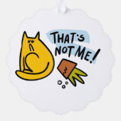 猫おもしろい、ミルク、魔法。 オーナメントカード (裏面)