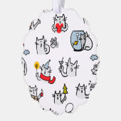 猫おもしろい、ミルク、魔法。 オーナメントカード (左)