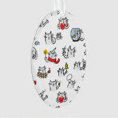 猫おもしろい、ミルク、魔法。 オーナメント (正面)