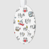 猫おもしろい、ミルク、魔法。 オーナメント (正面)