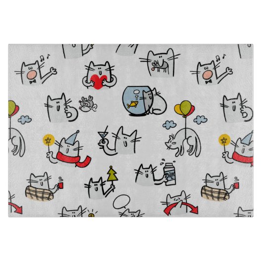 猫おもしろい、ミルク、魔法。 カッティングボード (正面)