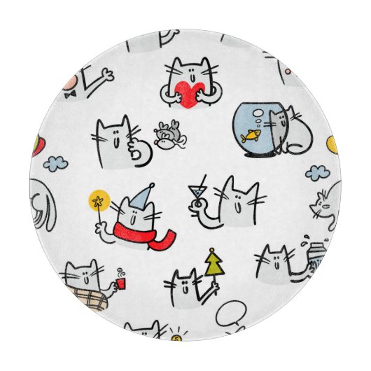 猫おもしろい、ミルク、魔法。 カッティングボード (正面)
