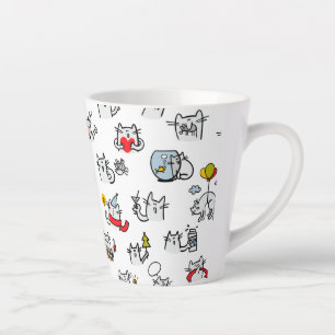 猫おもしろい、ミルク、魔法。 カフェラテマグ
