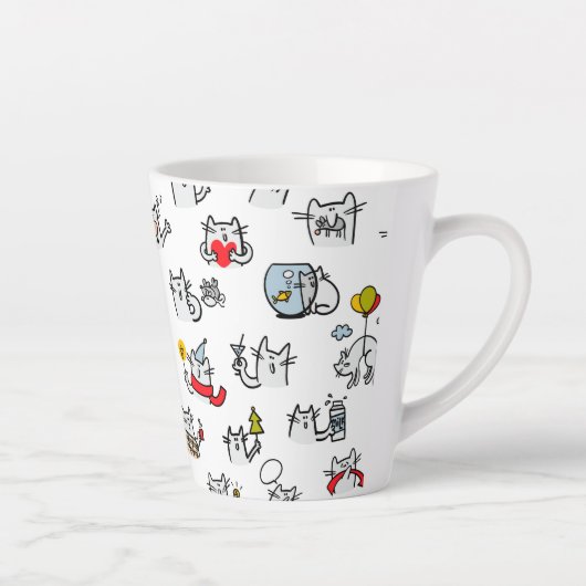 猫おもしろい、ミルク、魔法。 カフェラテマグ (右)