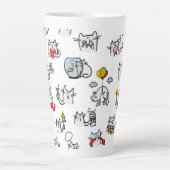 猫おもしろい、ミルク、魔法。 カフェラテマグ (正面)