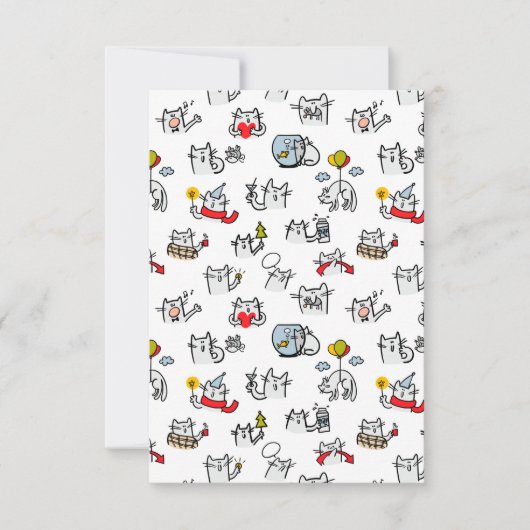 猫おもしろい、ミルク、魔法。 カード (正面)