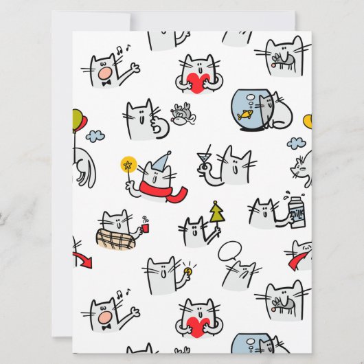 猫おもしろい、ミルク、魔法。 カード (正面)