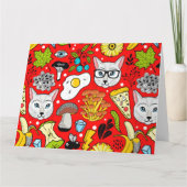 猫おもしろい、ミルク、魔法。 カード (裏面)