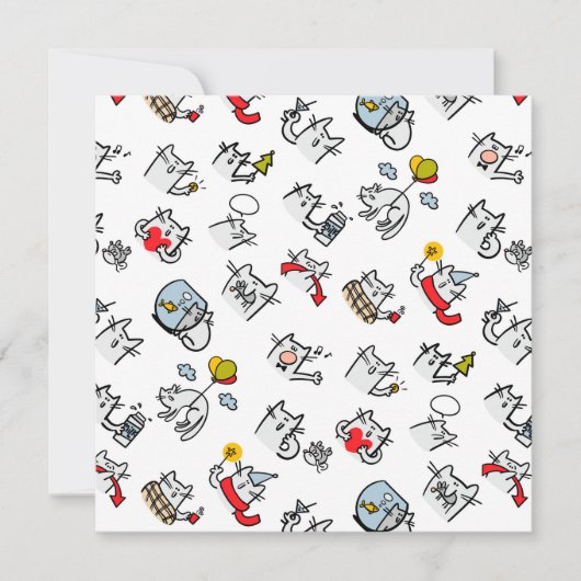 猫おもしろい、ミルク、魔法。 カード (正面)