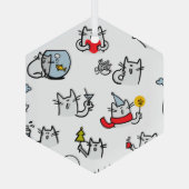 猫おもしろい、ミルク、魔法。 ガラスオーナメント (裏面)