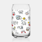 猫おもしろい、ミルク、魔法。 ガラス缶 (裏面)