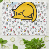 猫おもしろい、ミルク、魔法。 キッチンタオル (折り畳み)