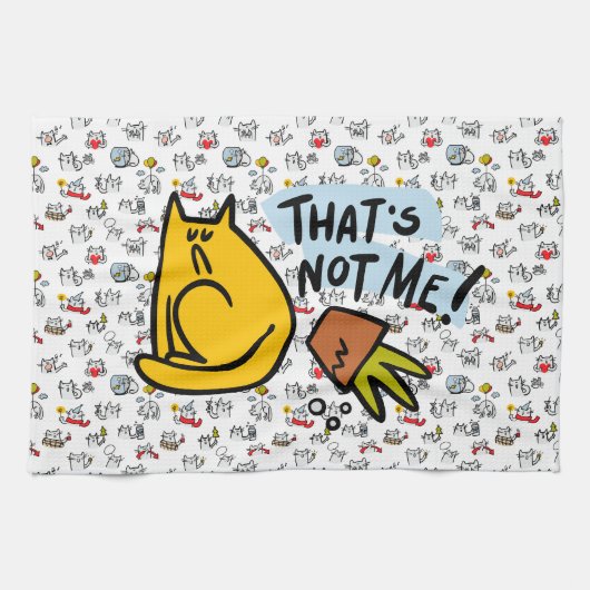 猫おもしろい、ミルク、魔法。 キッチンタオル (横)