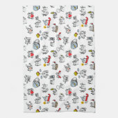 猫おもしろい、ミルク、魔法。 キッチンタオル (縦)