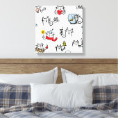 猫おもしろい、ミルク、魔法。 キャンバスプリント (インサイチュ (寝室))