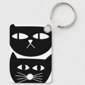 猫おもしろい、ミルク、魔法。 キーホルダー (裏面)