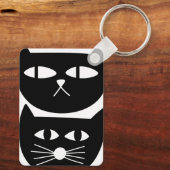 猫おもしろい、ミルク、魔法。 キーホルダー (裏面)