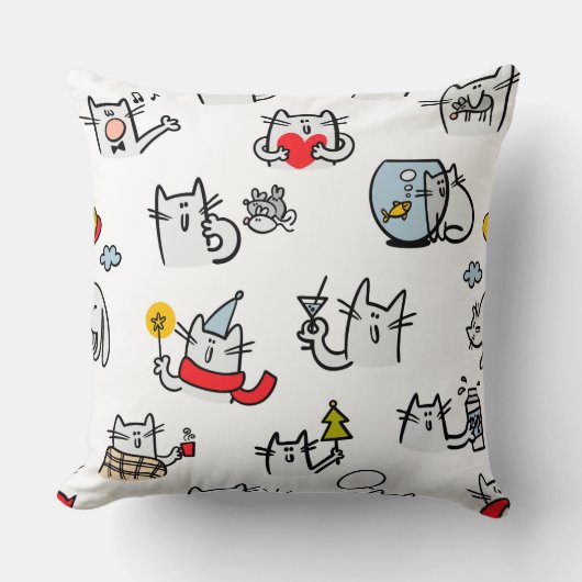 猫おもしろい、ミルク、魔法。 クッション (正面)