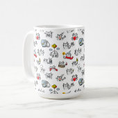 猫おもしろい、ミルク、魔法。 コーヒーマグカップ (正面左)