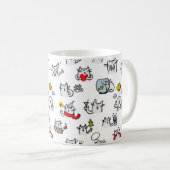 猫おもしろい、ミルク、魔法。 コーヒーマグカップ (正面右)