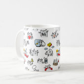 猫おもしろい、ミルク、魔法。 コーヒーマグカップ (正面左)