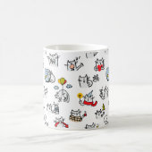 猫おもしろい、ミルク、魔法。 コーヒーマグカップ (中央)