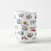 猫おもしろい、ミルク、魔法。 コーヒーマグカップ (中央)