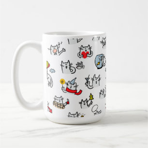 猫おもしろい、ミルク、魔法。 コーヒーマグカップ