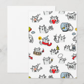 猫おもしろい、ミルク、魔法。 サンキューカード (正面/裏面)