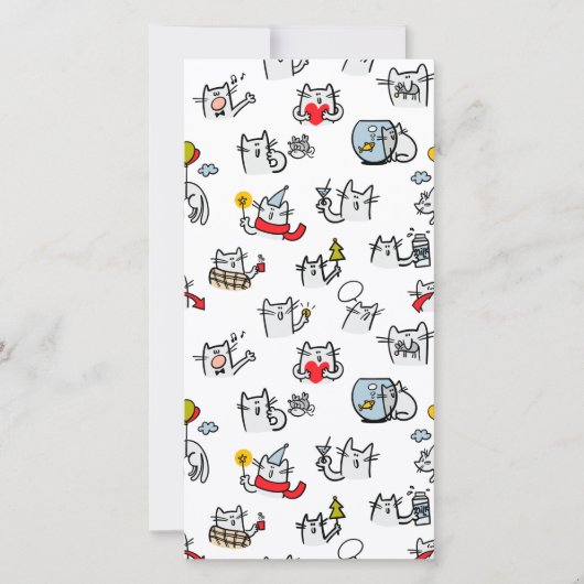 猫おもしろい、ミルク、魔法。 サンキューカード (正面)