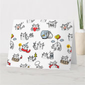 猫おもしろい、ミルク、魔法。 サンキューカード (裏面)