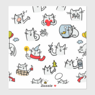 猫おもしろい、ミルク、魔法。 シール