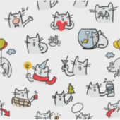 猫おもしろい、ミルク、魔法。 シール (正面)