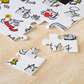 猫おもしろい、ミルク、魔法。 ジグソーパズル (側面)