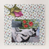 猫おもしろい、ミルク、魔法。 ジグソーパズル (横)