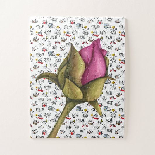 猫おもしろい、ミルク、魔法。 ジグソーパズル (縦)