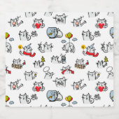 猫おもしろい、ミルク、魔法。 スパークリングワインラベル (シングルラベル)