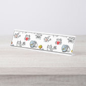 猫おもしろい、ミルク、魔法。 デスクネームプレート (正面)