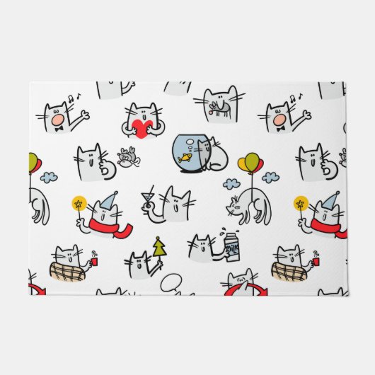 猫おもしろい、ミルク、魔法。 ドアマット (正面)