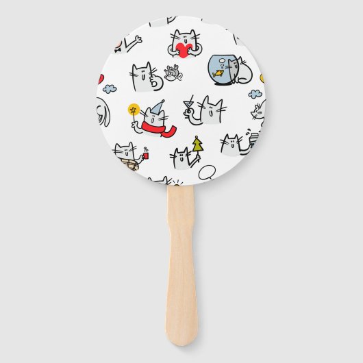 猫おもしろい、ミルク、魔法。 ハンドファン (正面)