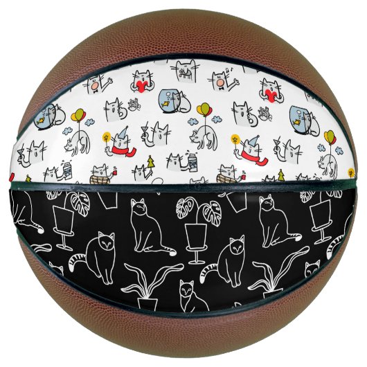 猫おもしろい、ミルク、魔法。 バスケットボール (正面)