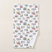 猫おもしろい、ミルク、魔法。 バスタオルセット (ハンドタオル)